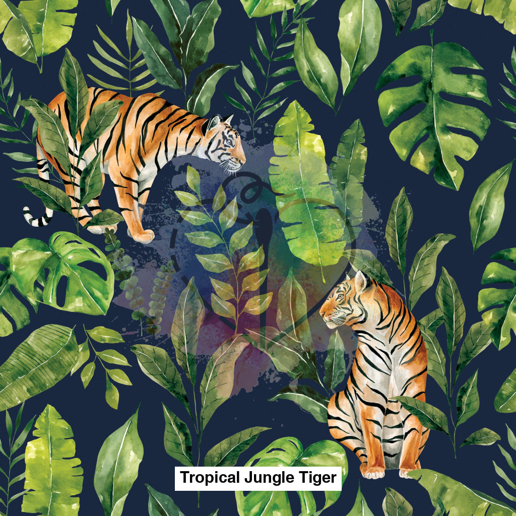 Tropical Jungle Tiger Foliage Navy Blue Lfs Catalog