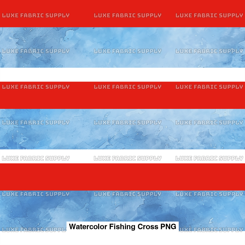 Watercolor Fishing Cross Png Panel