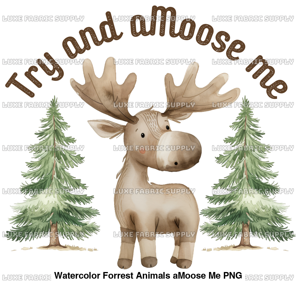 Watercolor Forrest Animals Amoose Me Png Panel