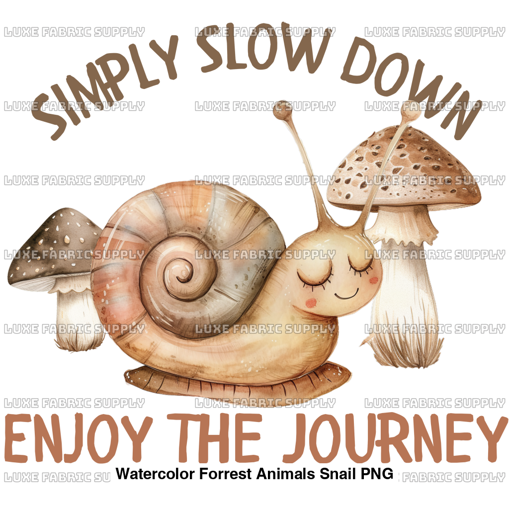 Watercolor Forrest Animals Snail Png Panel