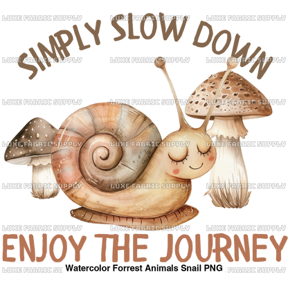 Watercolor Forrest Animals Snail Png Panel