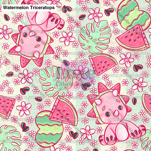 Watermelon Triceratops Faux Leather