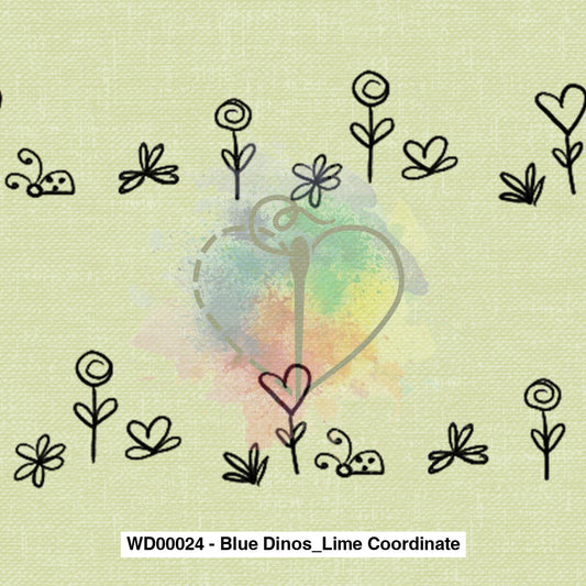 Wd00024 - Blue Dinos_Lime Coordinate