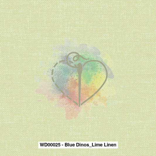 Wd00025 - Blue Dinos_Lime Linen