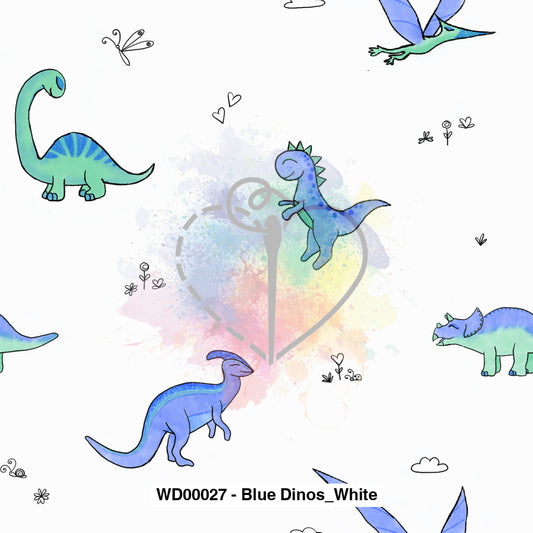 Wd00027 - Blue Dinos_White