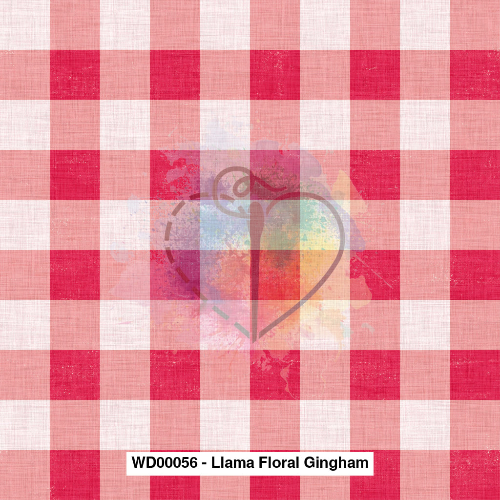 Wd00056 - Llama Floral Gingham