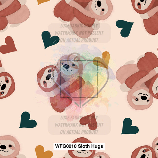 Wfg0010 Sloth Hugs Fabric