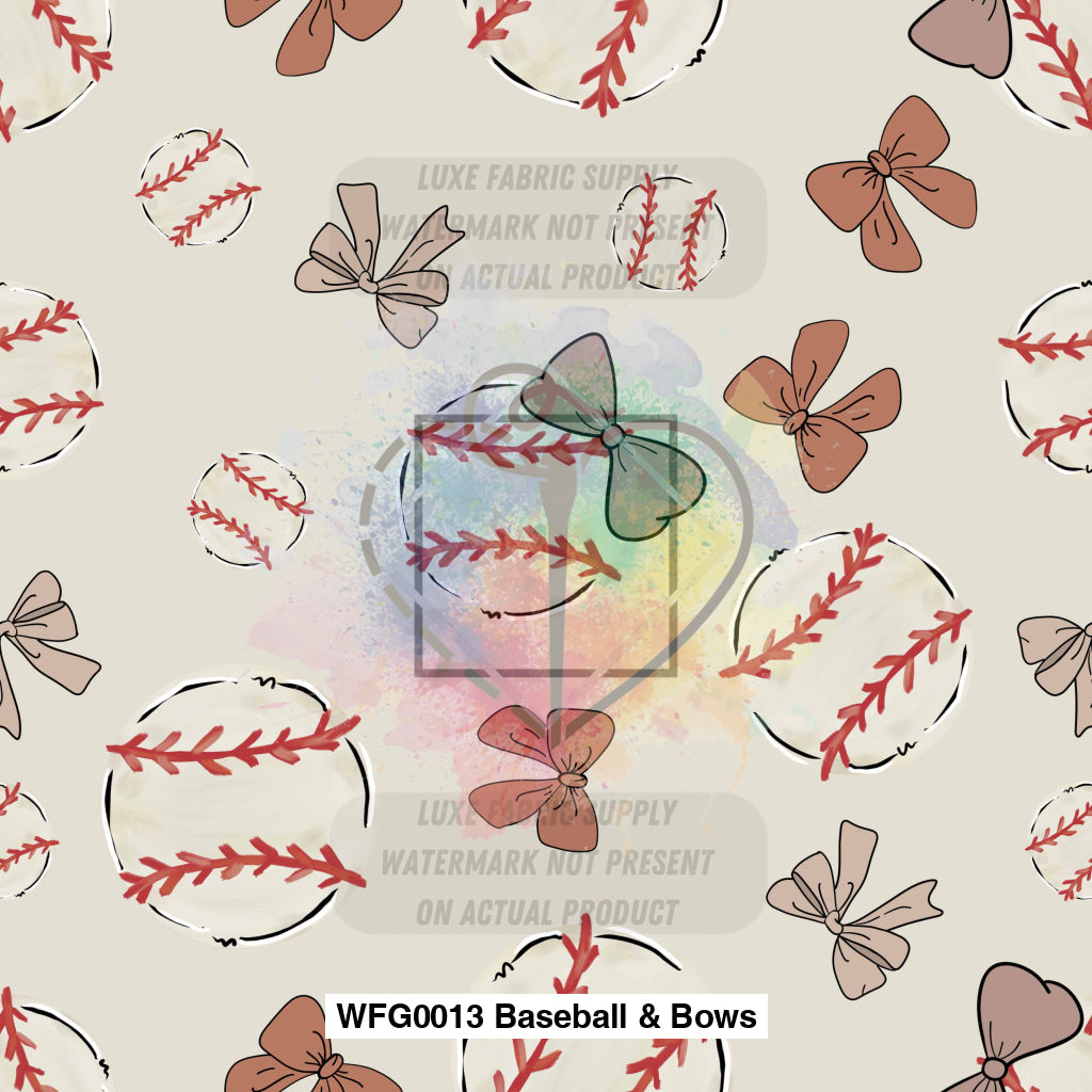 Wfg0013 Baseball & Bows Fabric