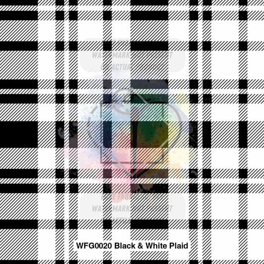 Wfg0020 Black & White Plaid Fabric