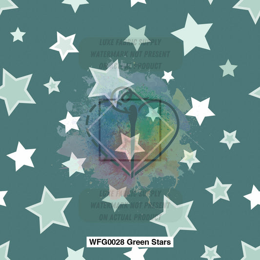 Wfg0028 Green Stars Fabric