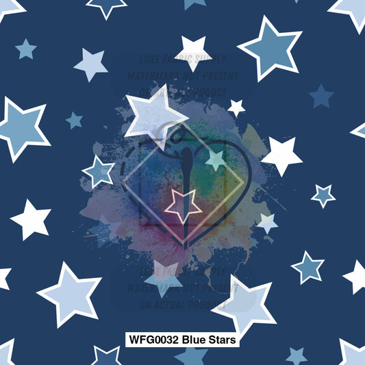 Wfg0032 Blue Stars Fabric