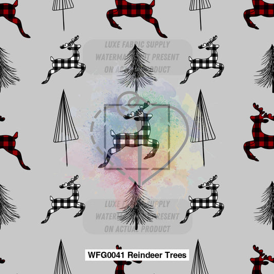 Wfg0041 Reindeer Trees Fabric