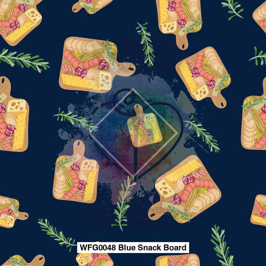 Wfg0048 Blue Snack Board Fabric