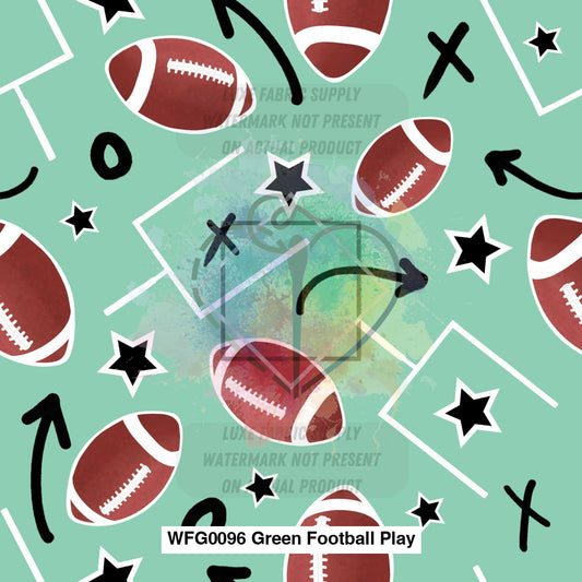 Wfg0096 Green Football Play Fabric