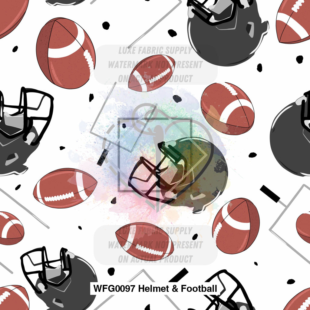 Wfg0097 Helmet & Football Fabric