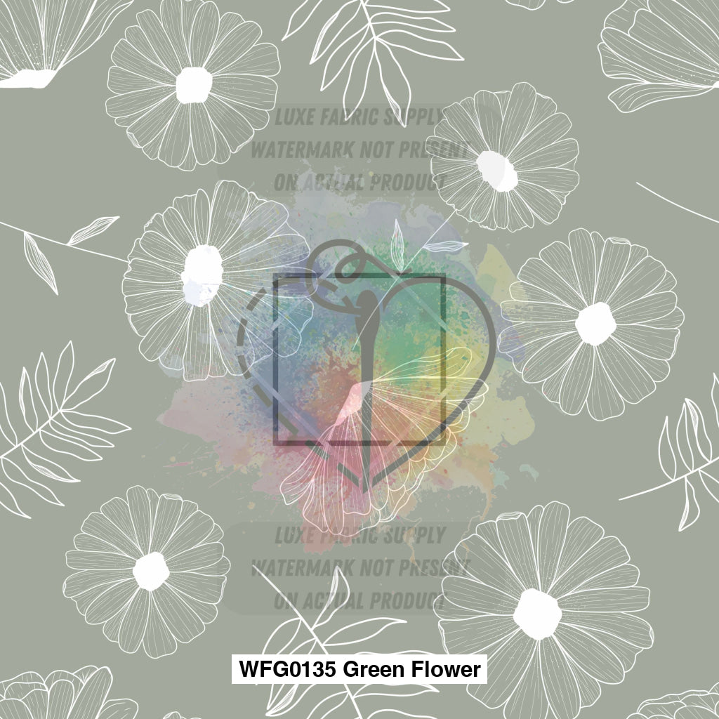 Wfg0135 Green Flower Fabric