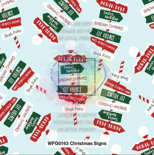 Wfg0163 Christmas Signs Fabric