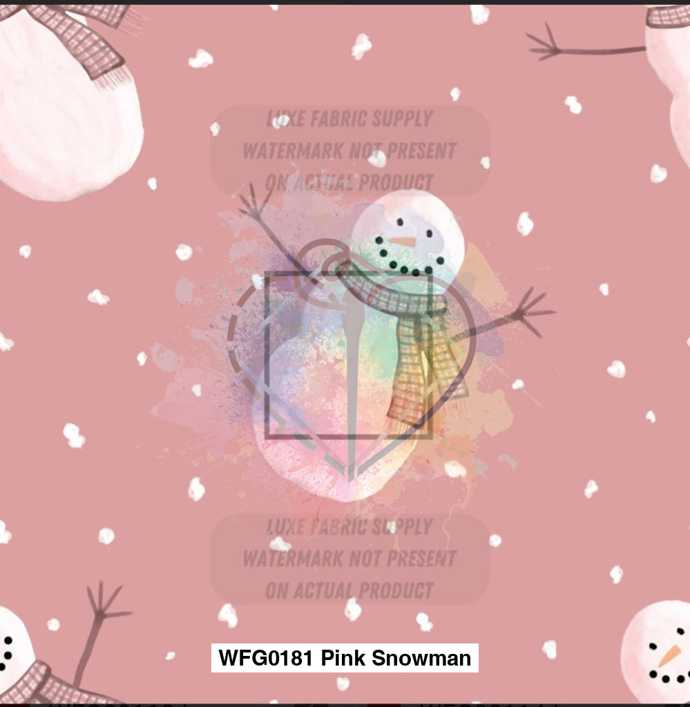 Wfg0181 Pink Snowman Fabric