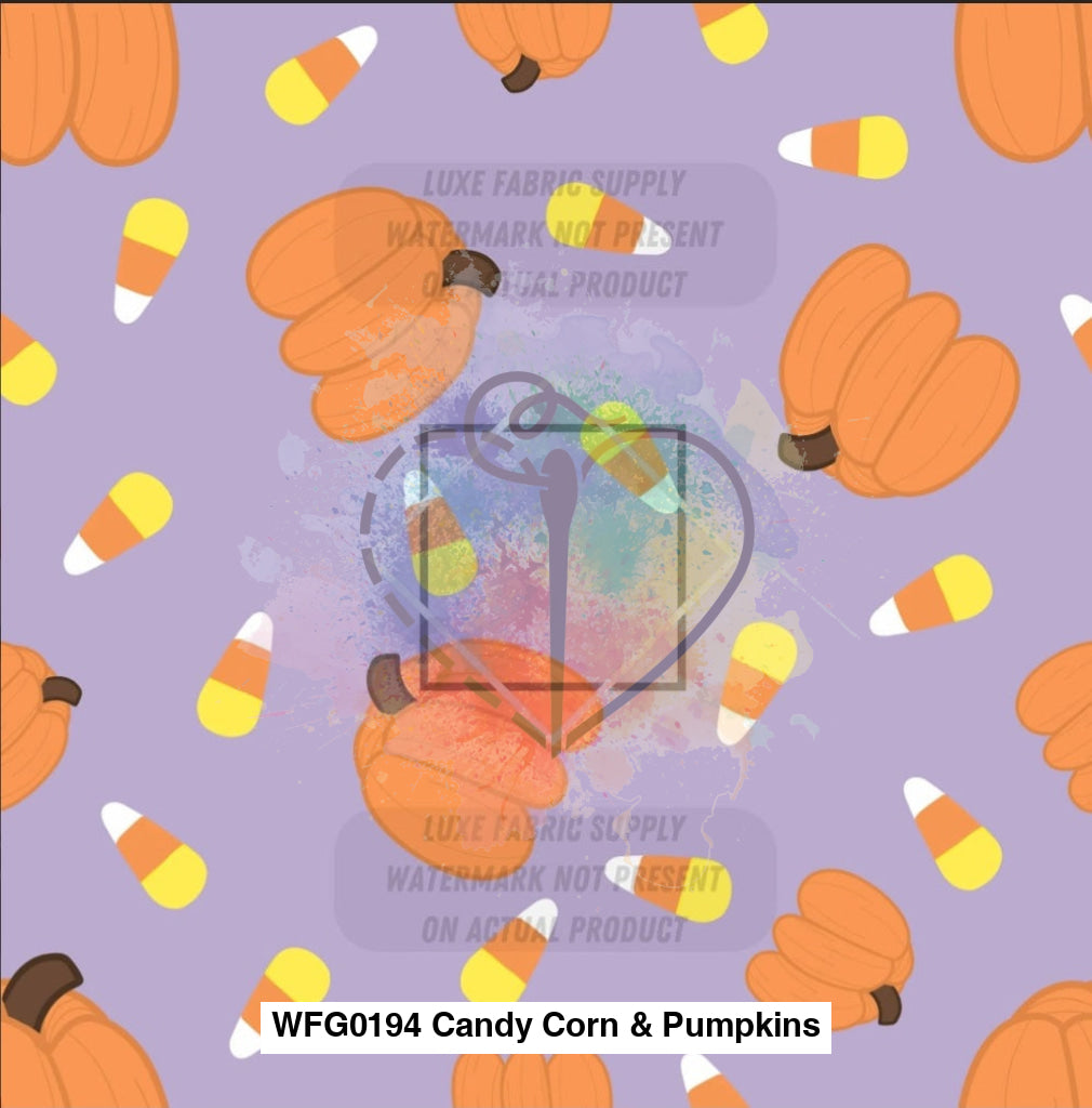 Wfg0194 Candy Corn & Pumpkins Fabric