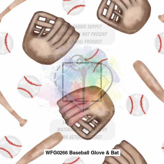 Wfg0266 Baseball Glove & Bat Fabric