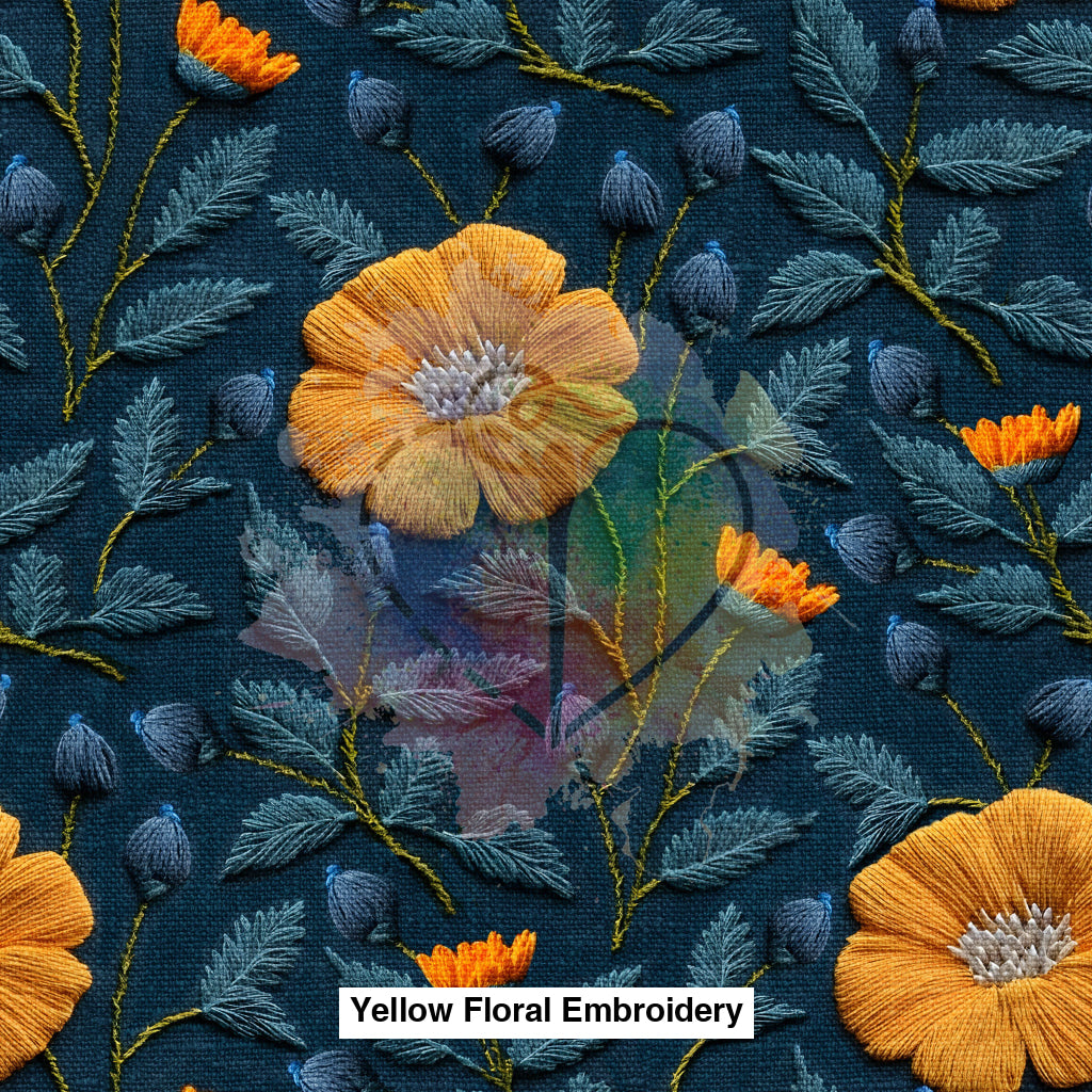 Yellow Floral Embroidery Lfs Catalog