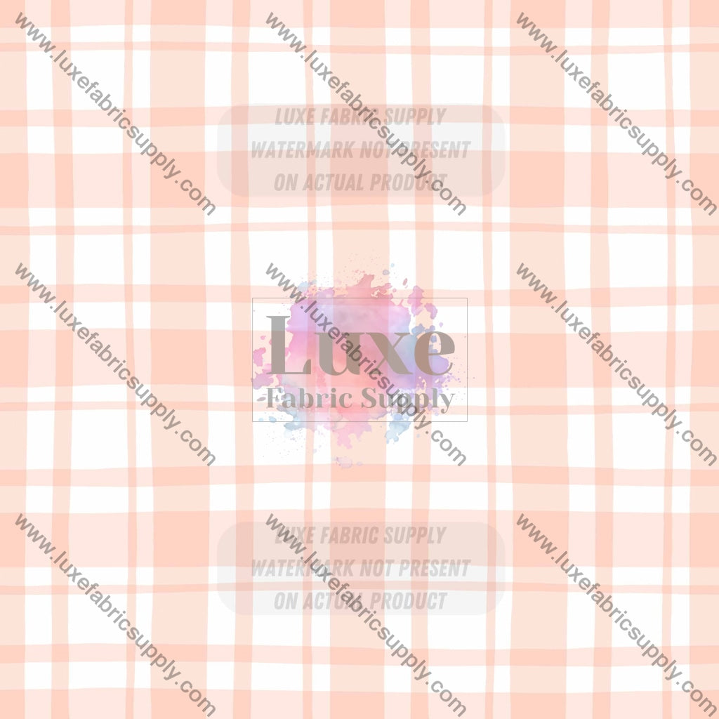 Crn00050 - Christmas Pink Plaid Fabric