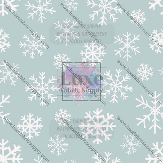 Crn00090 - Sugar Plum Christmas Snowflakes Blue Fabric
