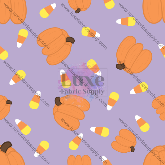 Pumpkins And Candy Corn Fabric Fabrics