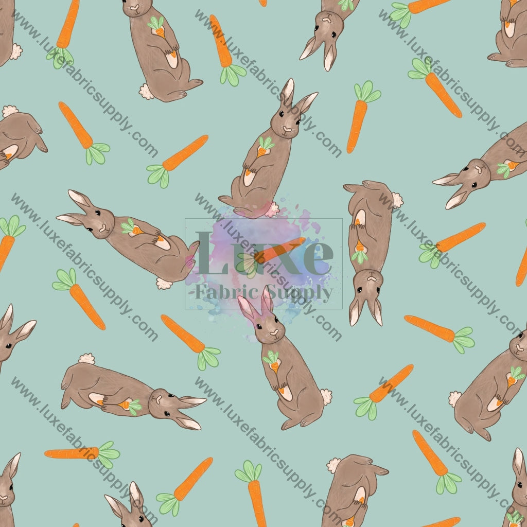 Sketchy Bunnies And Carrots Fabric Fabrics