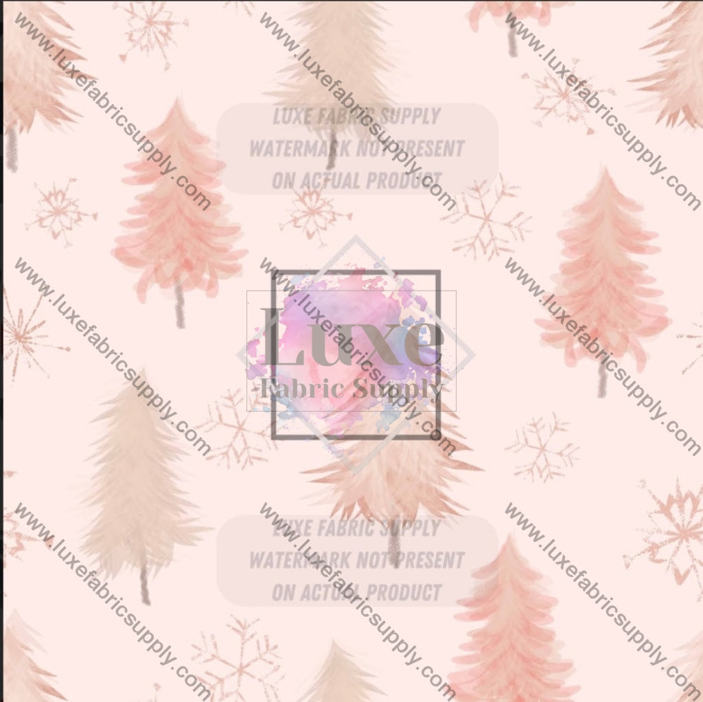 Wfg0176 Pink Christmas Tree Fabric